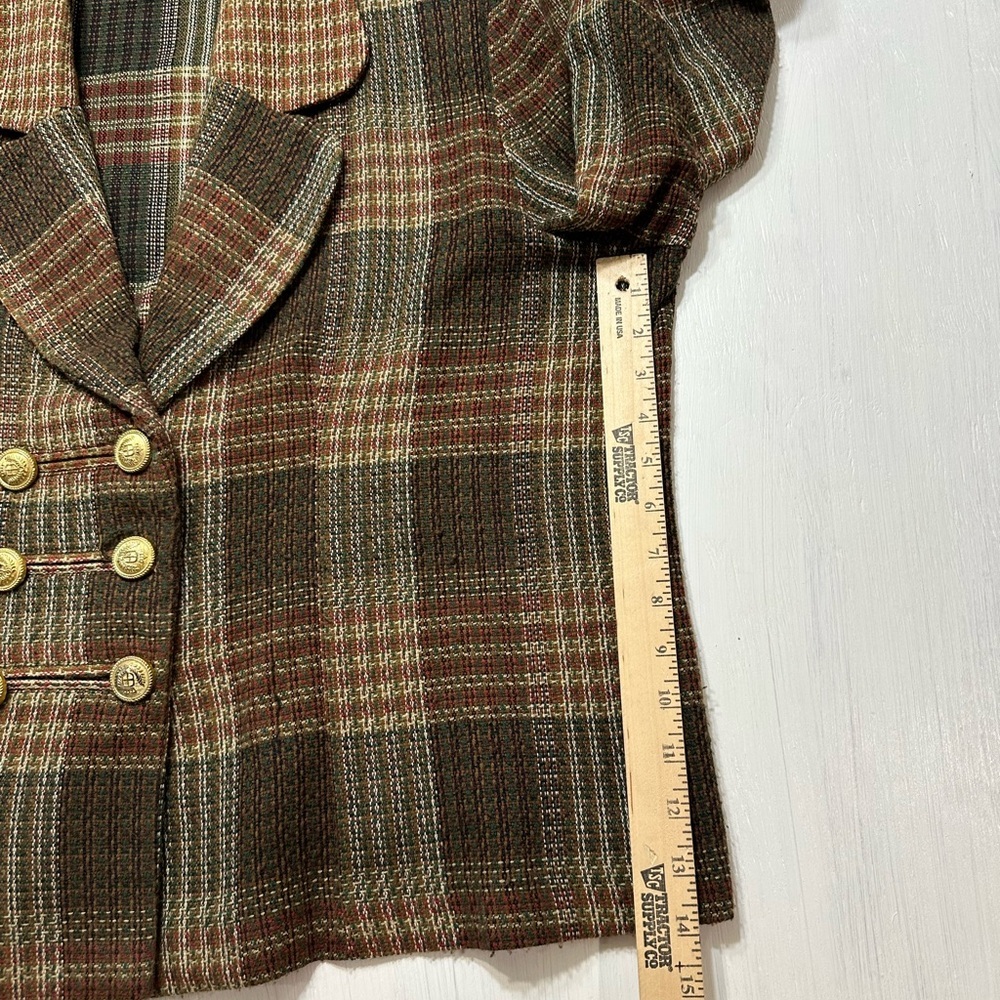 Plaid Double-Breasted Women's Jacket - Picture 7 of 9